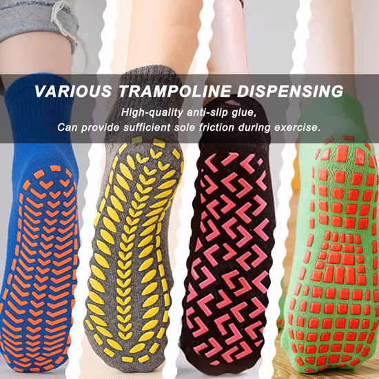 Custom Logo Jump Socks Anti Slip Playground Trampoline Socks