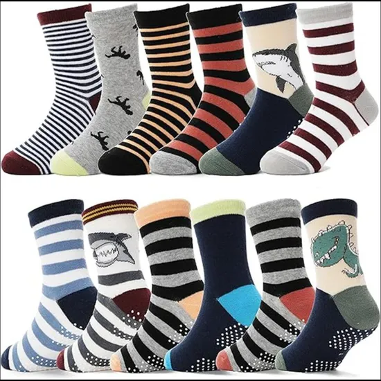 Chaussettes colorées en coton Grip Crew Anti