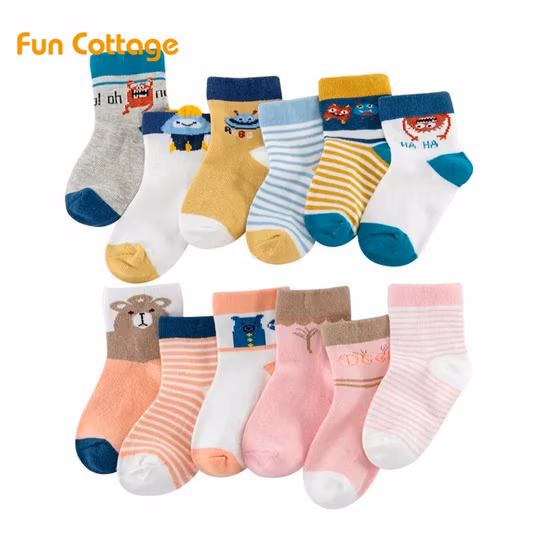 Lot de 6 chaussettes antidérapantes pour tout-petits avec poignées pour bébés filles et garçons
